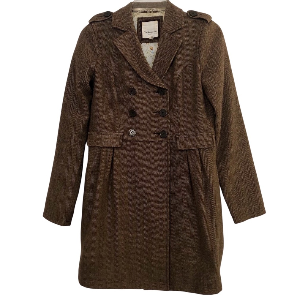 Vintage Heritage 1981 Brown Herringbone Double-Breasted Jacket Size S